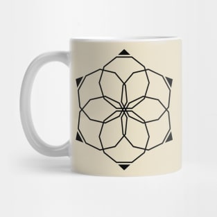 Geometrical Flower Black Mug